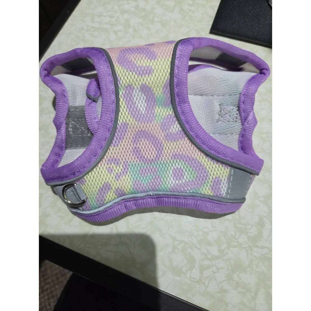 X-Small Purple W/ Design Dog Harness W/leash